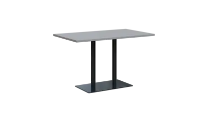 RGT 52 stůl hranatý, noha trubková, černá, deska 25 mm, široký 1200 mm, šedá